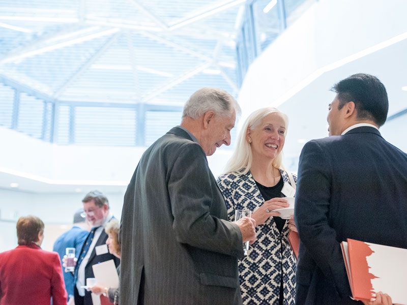 Inside the Mathematical Institute, which opened in October 2013. Photo by John Cairns